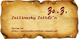 Zsilinszky Zoltán névjegykártya